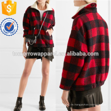 Checked Brushed Wollmischung Jacke Herstellung Großhandel Mode Frauen Bekleidung (TA3006C)